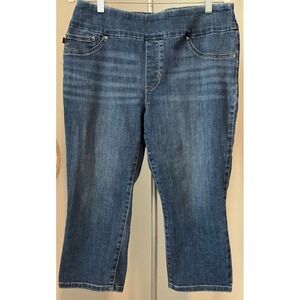 Lee Jeans Women 14 Pull On Slim Fit Sculpting Capri‎ Crop Blue